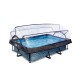 stone zwembad 220x150x65 filterpomp en overkapping