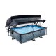 stone zwembad 220x150x65 filterpomp en overkapping en schaduwdoek 1