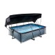 stone zwembad 220x150x65 filterpomp en schaduwdoek